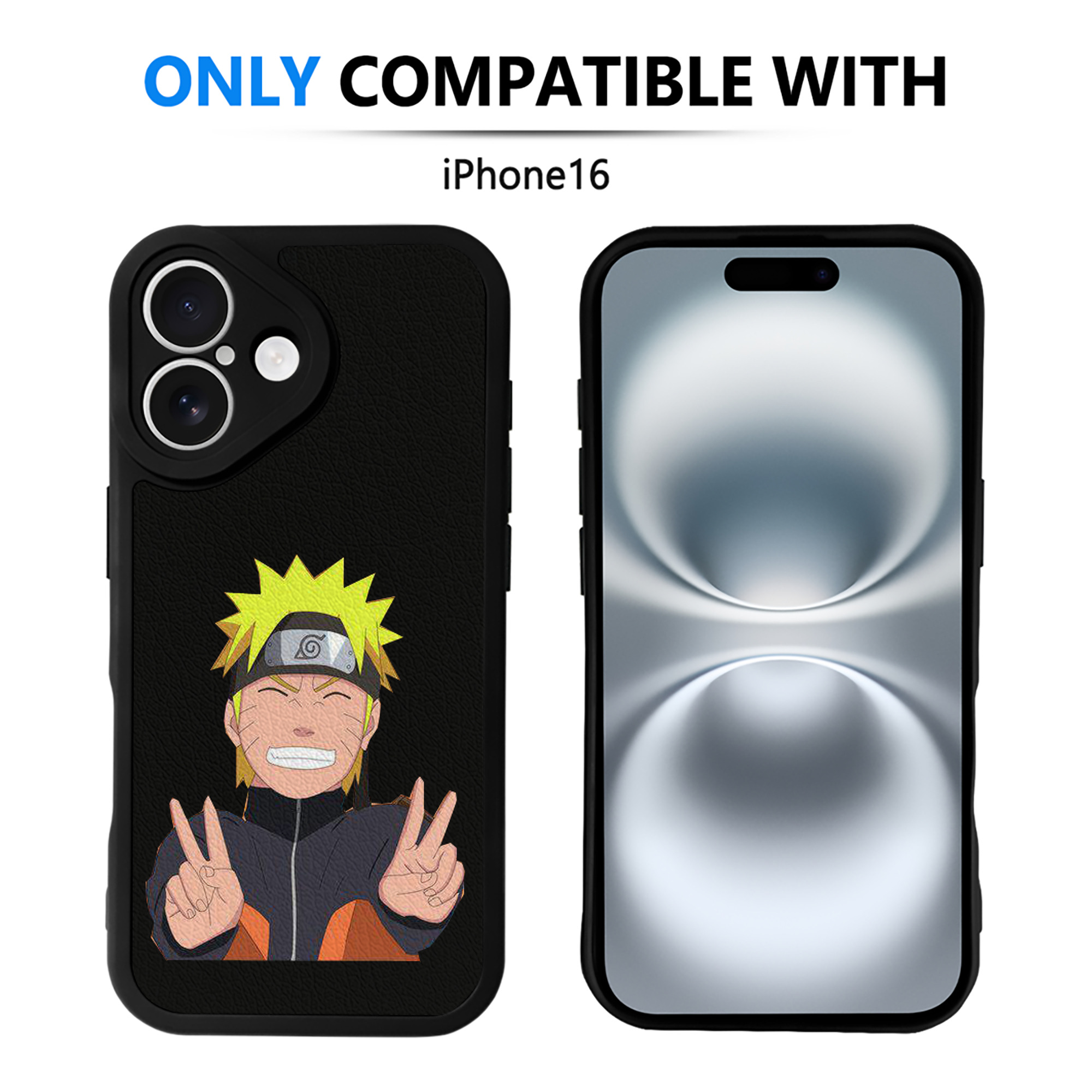 （画像用） NARUTO -ナルト- うずまき ナルト Uzumaki Naruto 【iPhone 16シリーズ対応】シリコンスマホケース（レザー調） 材質：シリコン
